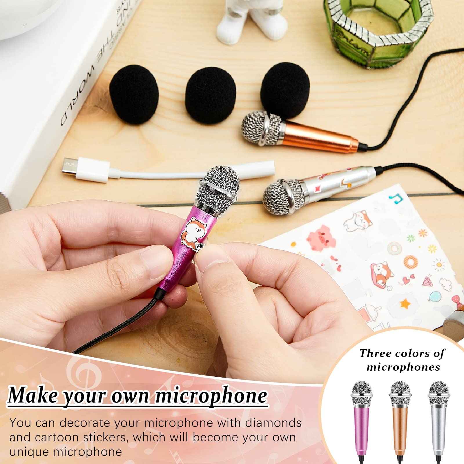 Amazon.co.jp: Flutesan 3ピース ミニマイク 小型マイク ミニ
